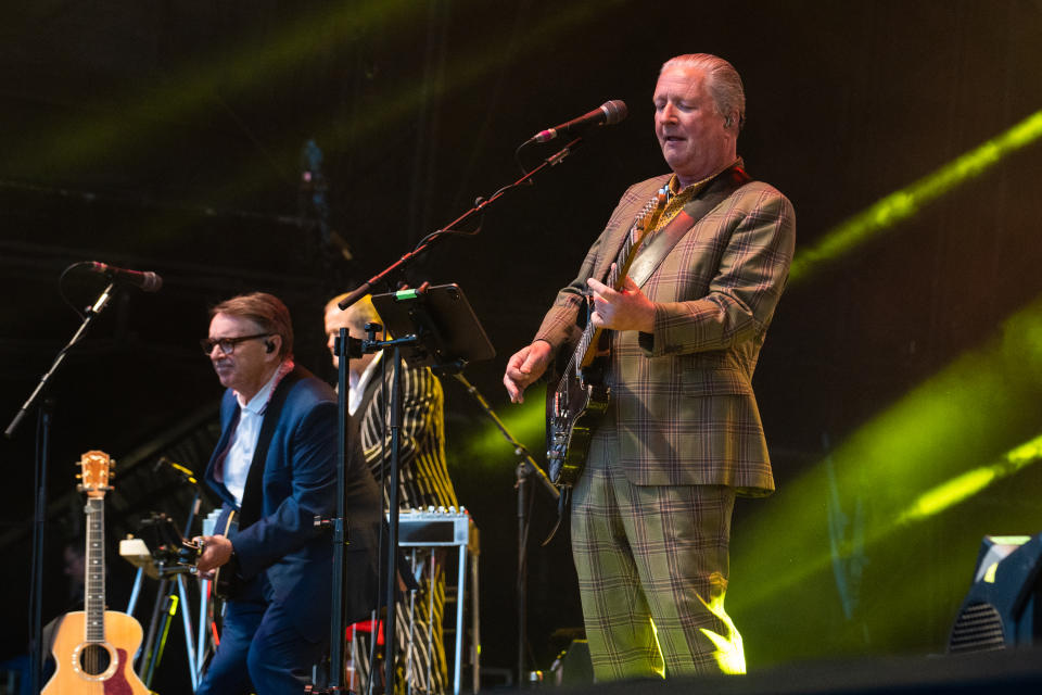 Chris Difford and Glenn Tilbrook of Squeeze perform at the Rewind Scotland Festival in 2023. (Lorne Thomson/Redferns)