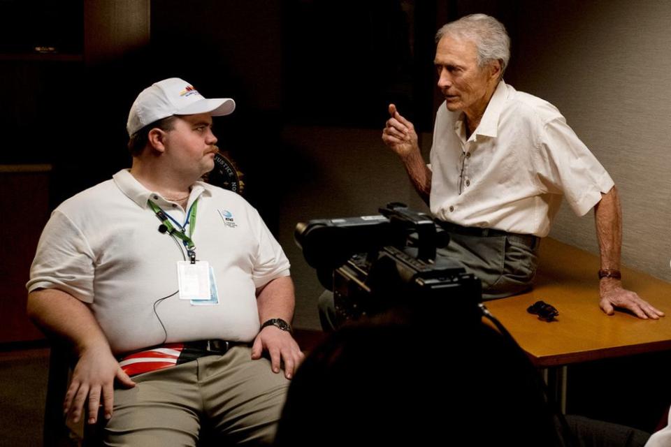 Paul Walter Hauser and Clint Eastwood on the set of Richard Jewell | Claire Folger