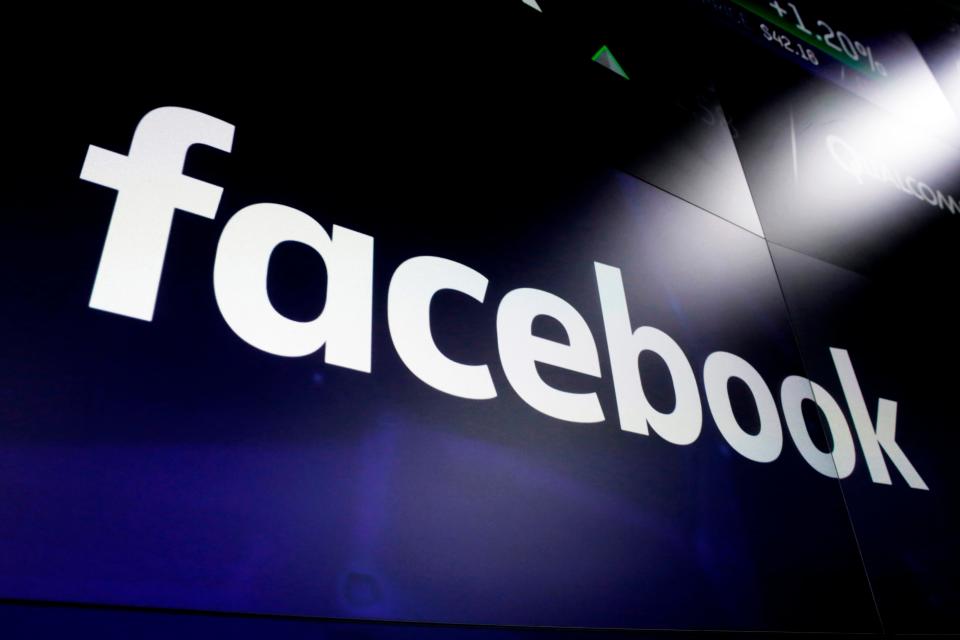 Facebook logo at Nasdaq on March 29, 2018, in New York City.
