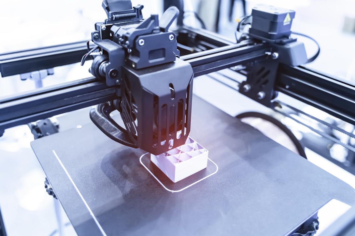 3D printing can be used to build with all kinds of materials – even those that go 'boom.' <a href="https://www.gettyimages.com/detail/photo/printer-printing-prototypes-royalty-free-image/1459229120?phrase=3D+printer&adppopup=true" rel="nofollow noopener" target="_blank" data-ylk="slk:kynny/iStock via Getty Images;elm:context_link;itc:0;sec:content-canvas" class="link ">kynny/iStock via Getty Images</a>