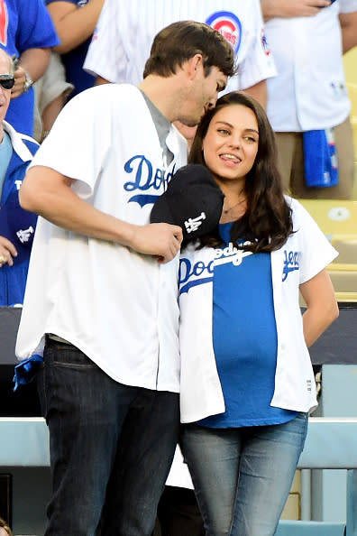 Ashton and Mila (Photo by Harry How/Getty Images)