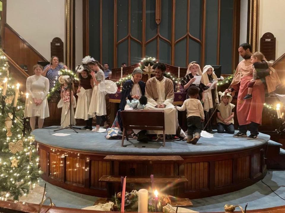 A nativity scene from Tabernacle United Methodist Church in Binghamton.