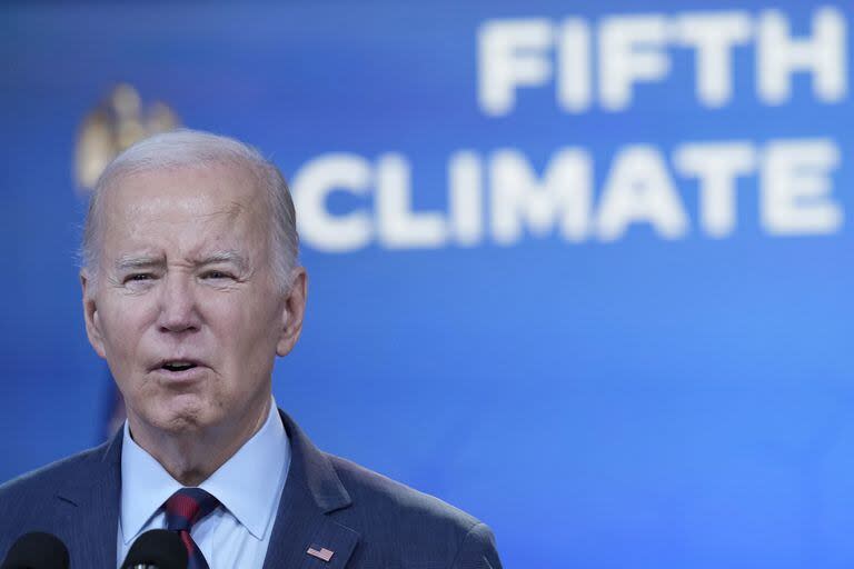 Joe Biden, en un discurso en la Casa Blanca sobre la crisis climática. (AP/Susan Walsh)