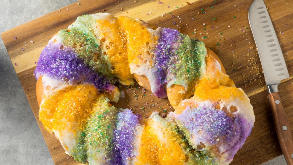 homemade colorful sweet king cake