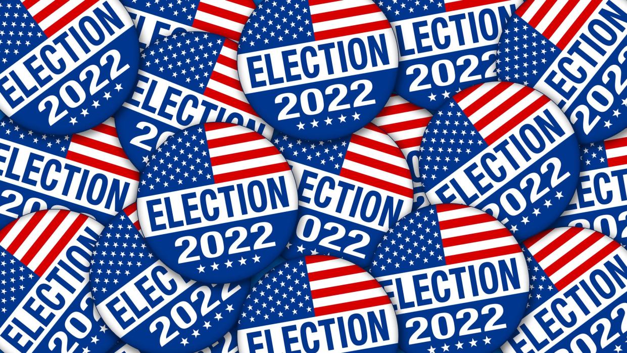 2022 Election campaign buttons with the USA flag - Illustration