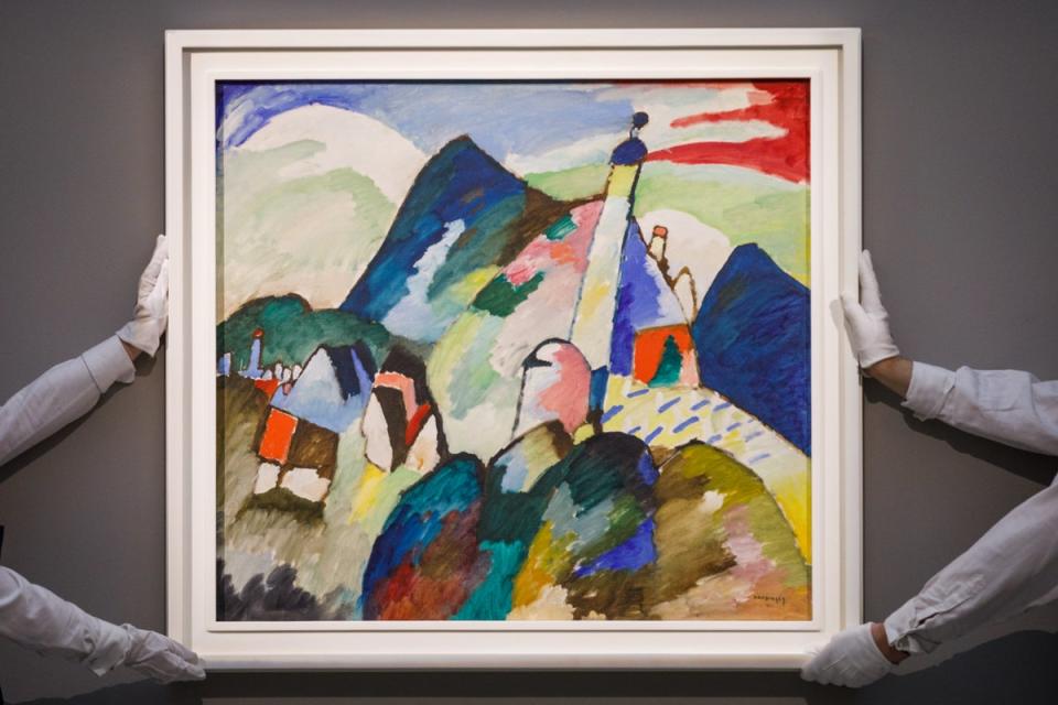 Wassily Kandinsky’s Murnau mit Kirche II (Getty Images for Sotheby's)