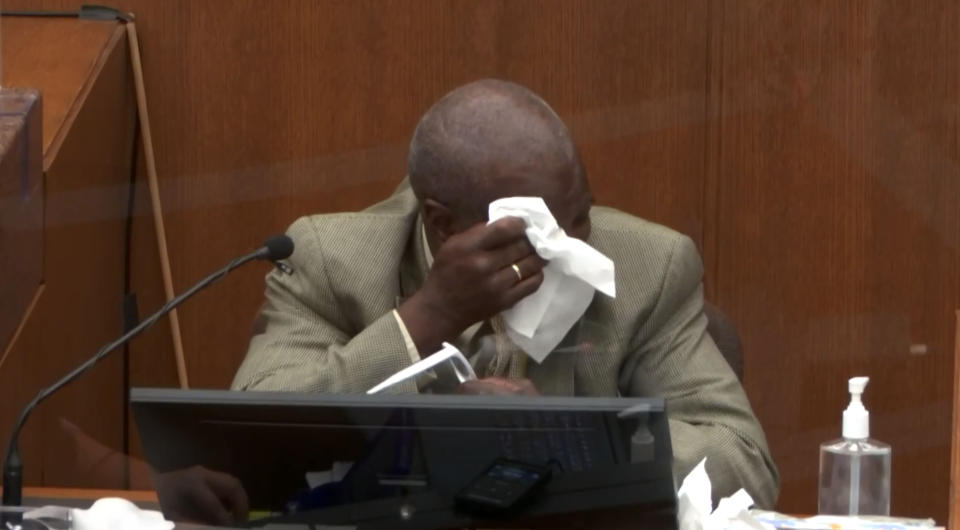 Charles McMillian testifies in the Derek Chauvin trial in Minneapolis, MN. on March 31, 2021. (Court TV via Reuters Video)