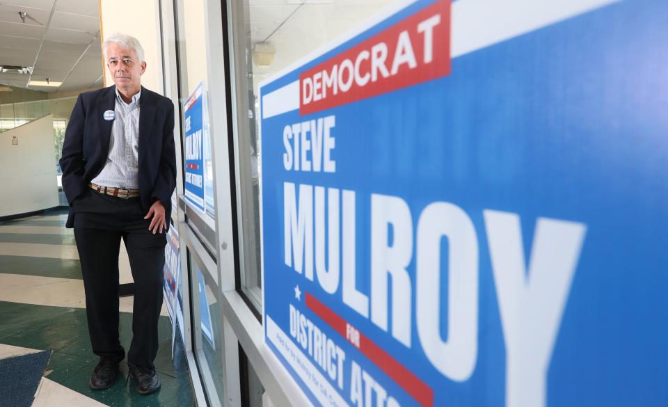 Steve Mulroy, who is running for Shelby County District Attorney, at his Poplar Avenue campaign headquarters on Tuesday, June 21, 2022. 