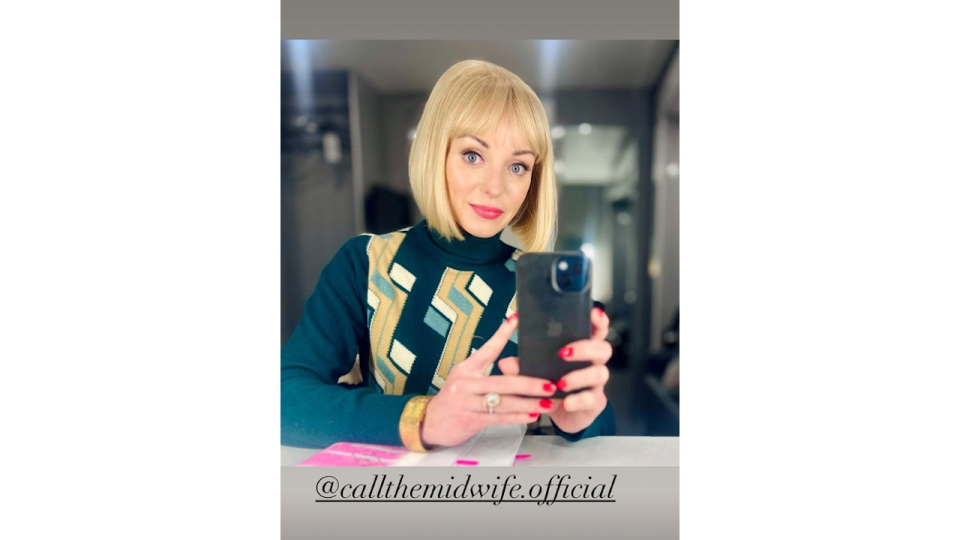 Helen George behind-the-scenes of Call the Midwife series 14 