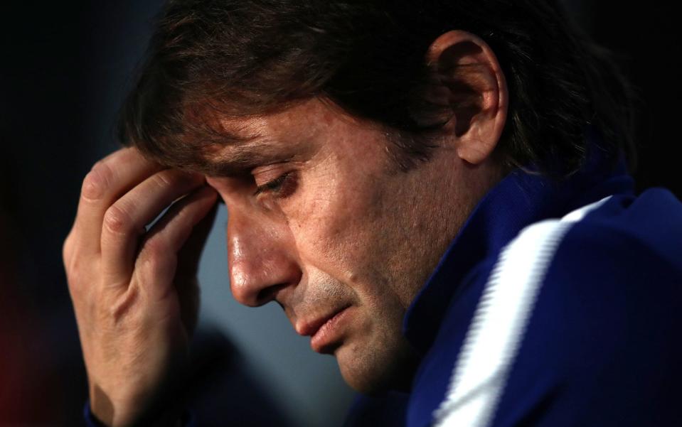 Antonio Conte looks dejected - PA