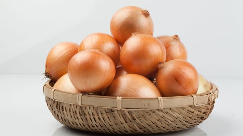 onions in a basket