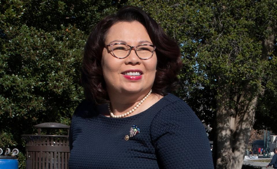 <p>Illinois Sen. Tammy Duckworth outside the US Capitol.</p> (Copyright 2020 the Associated Press. All Rights Reserved.)