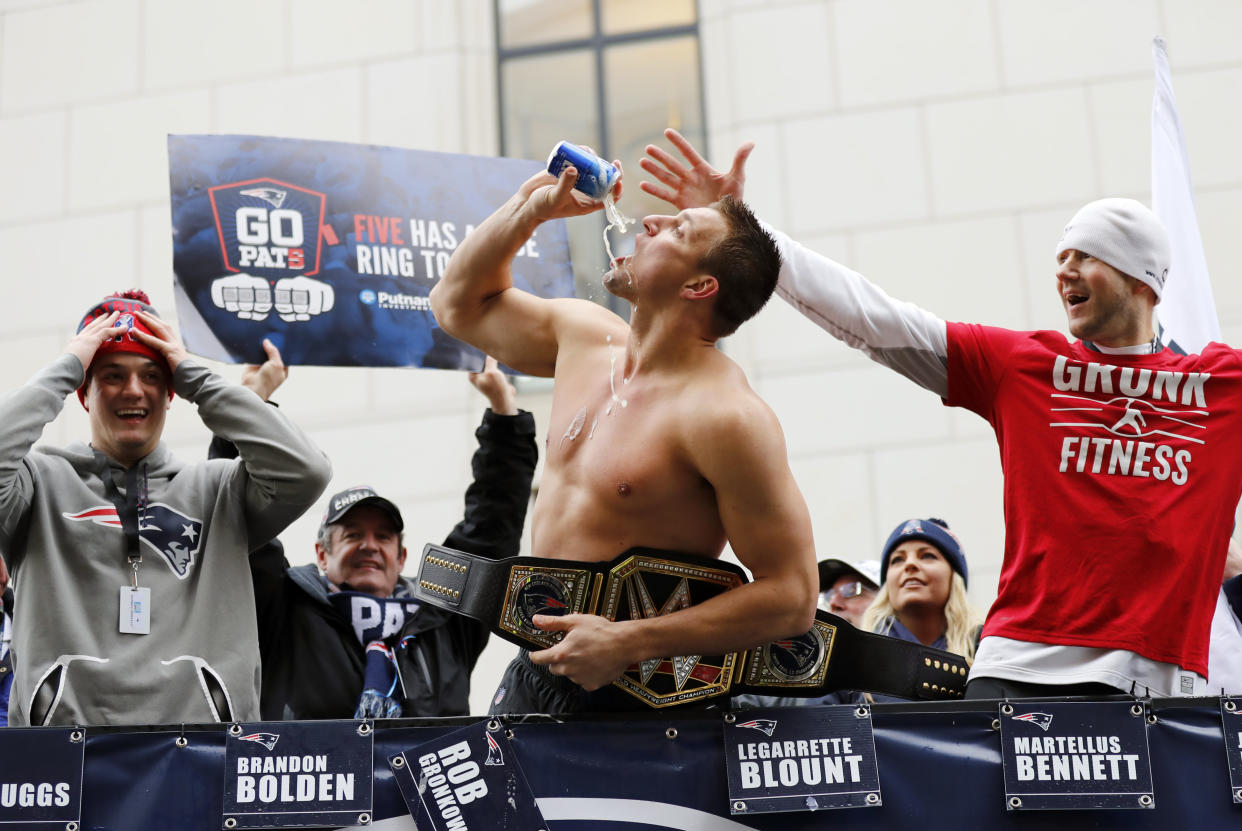 Gronk's gonna Gronk. (Fred Kfoury III/Icon Sportswire via Getty Images)