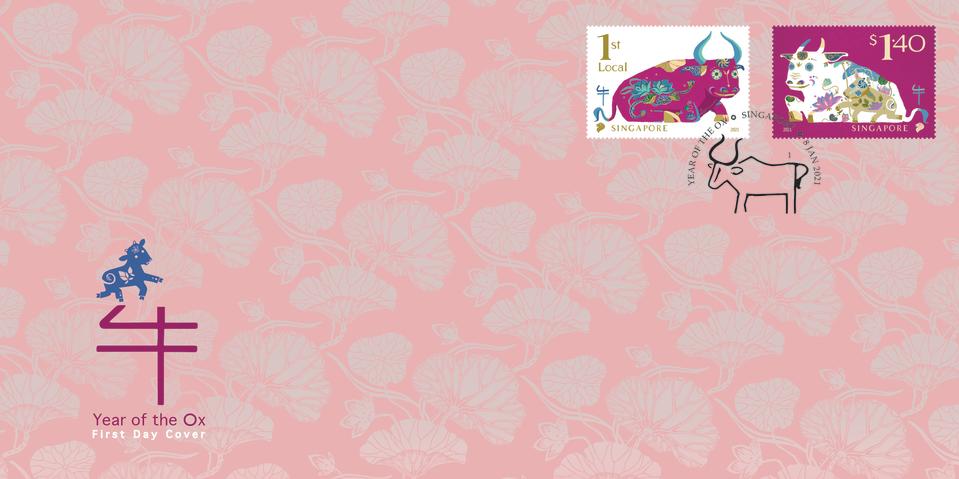 First Day Cover of SingPost stamp set for Year of the Ox (SOURCE: SingPost)