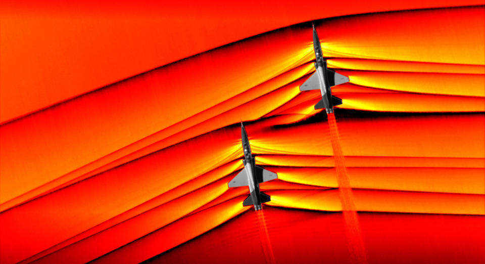 NASA has developed a new imaging technique that let them capture, for thefirst time, the interaction of shockwaves from two supersonic jets