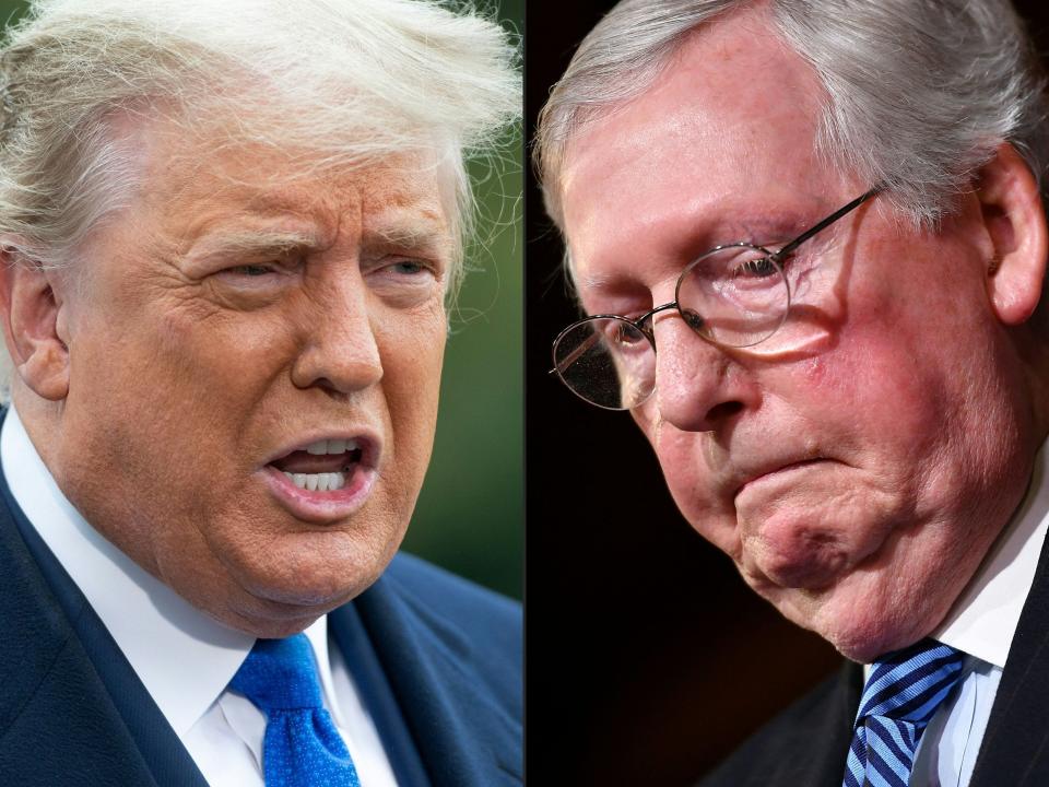 Former President Donald Trump and Senate Republican leader Mitch McConnell