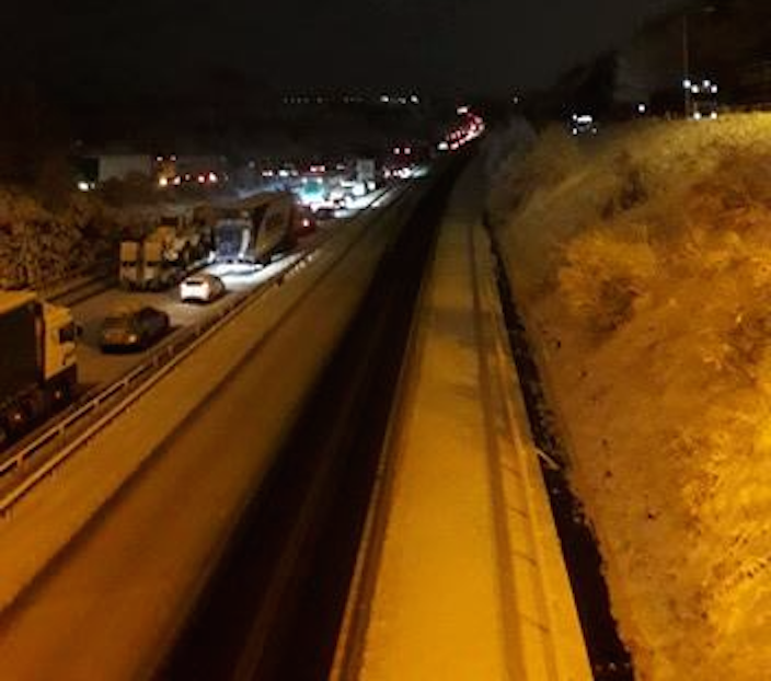 Hundreds of motorists were stuck on the M74 in Scotland (Picture: Dumfries & Galloway Virtual Operations Support Team)