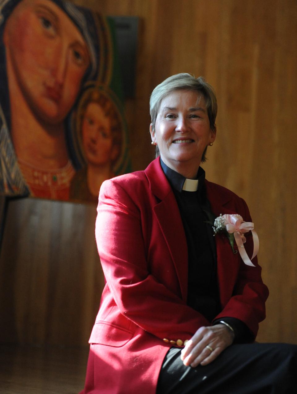 The Rev. Nell Fields is pastor of the Waquoit Congregational Church in Falmouth. The church is bringing Spanish-speaking community members to Joint Base Cape Cod to help migrants communicate their needs and their stories, Fields said.