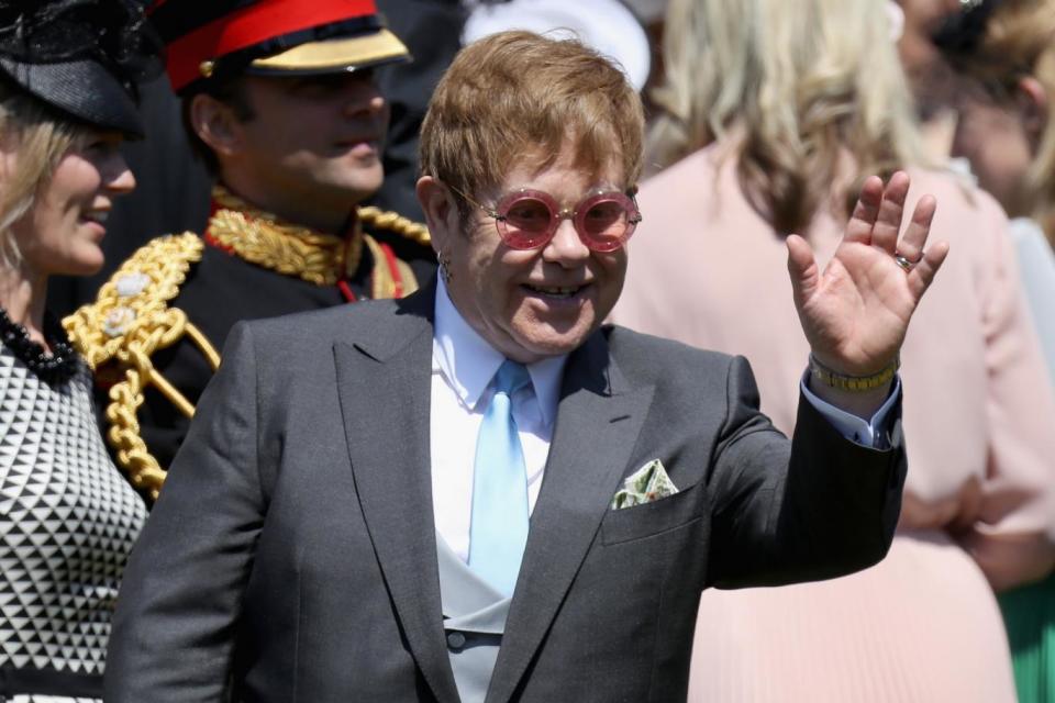 Sir Elton John performed for the 600 guests attending a lunchtime reception after Prince Harry and Meghan Markle's wedding (PA)