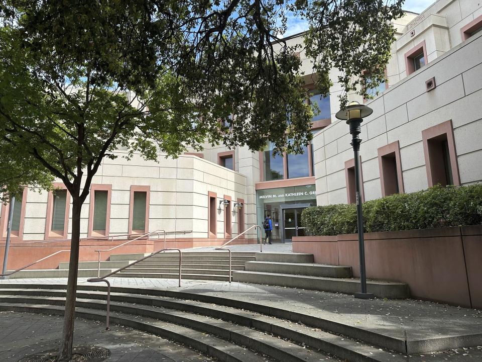 An exterior of the UC Davis College of Biological Sciences building on Friday, May 5, 2023, in Davis, Calif., where former student Carlos Dominguez majored in biological sciences. Dominguez is scheduled to be arraigned Friday on two counts of murder and one of attempted murder in connection with the stabbings of three people. (AP Photo/Trân Nguyễn)