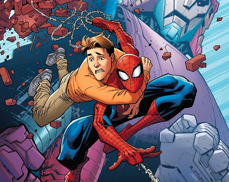 Spider-man Ryan Ottley. Питер Паркер человек паук комикс. Человек паук комикс обложка. Spider man комиксы обложки.