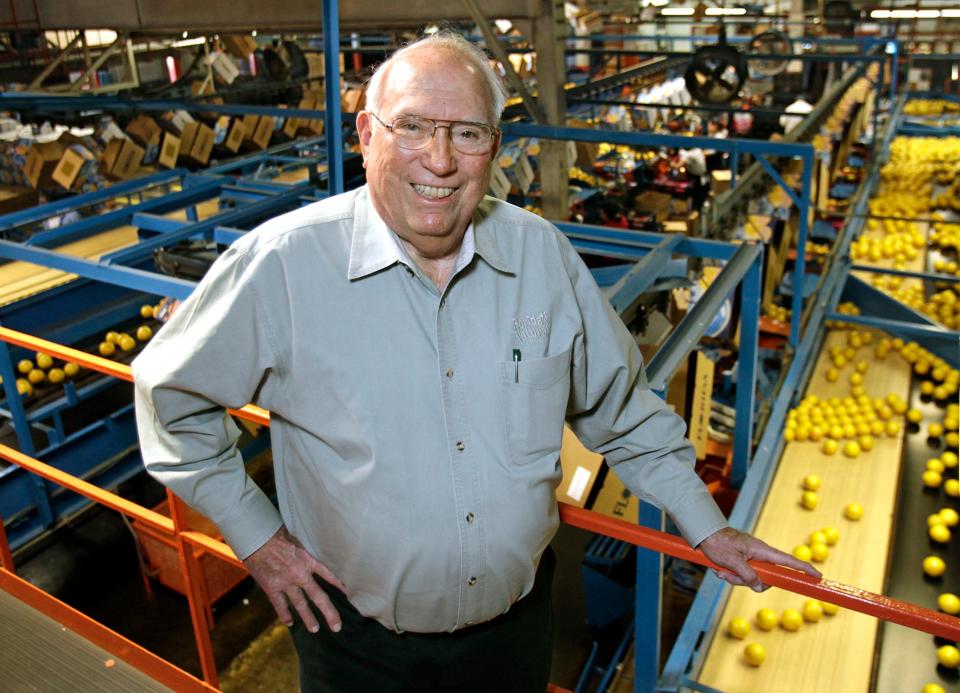 Frank Hunt II, 2012 Citrus Hall of Fame inductee, at the Hunt Bros. packinghouse in Lake Wales in 2012. The closure of the facility after this season will leave Florida with 13 packinghouses, down from 106 in the 2000-01 citrus season.
