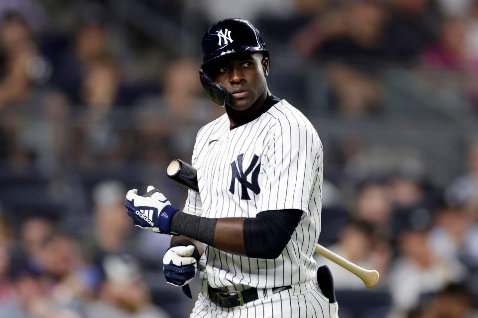 New York Yankees' Estevan Florial on Aug. 18, 2022, in New York.