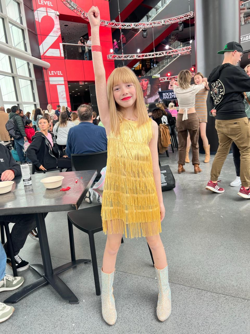 Paislee Weaver, 10 years old from Apple Creek in Wayne County, visited the Rock and Roll Hall of Fame on Friday, April 19, 2024 for Taylor Swift Fan Day. She said she's been a Taylor fan for forever.