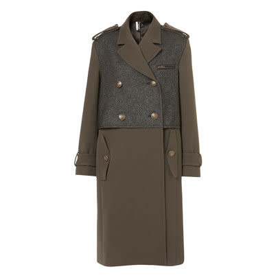 Military style panelled coat by Topshop