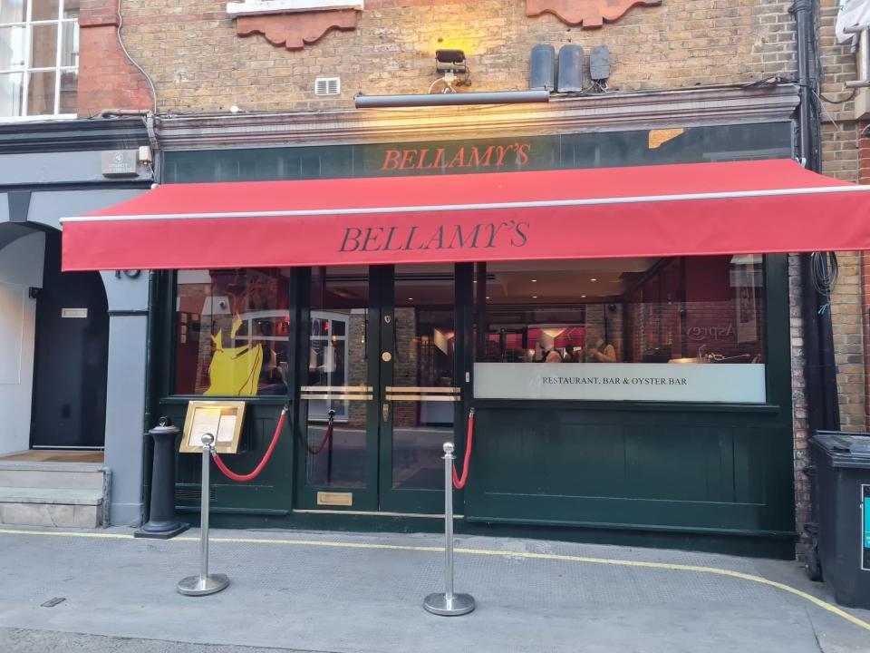 The exterior of Bellamy's in London