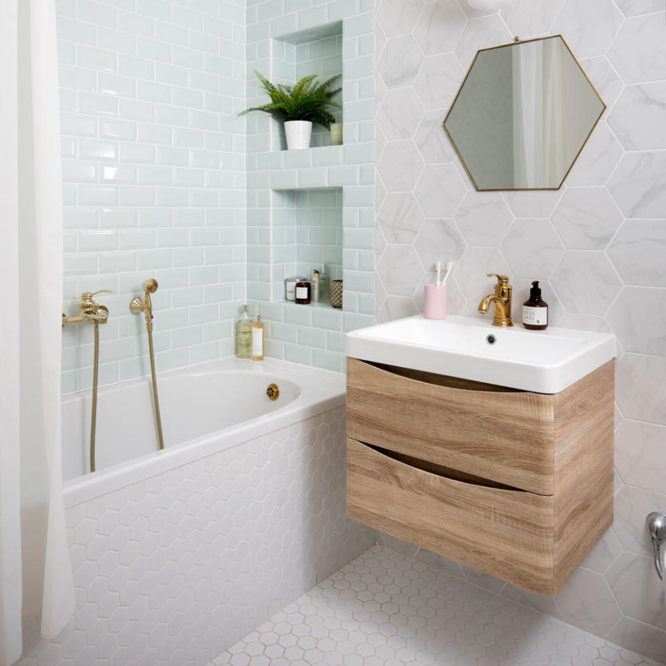 Create interest with contrasting tiles