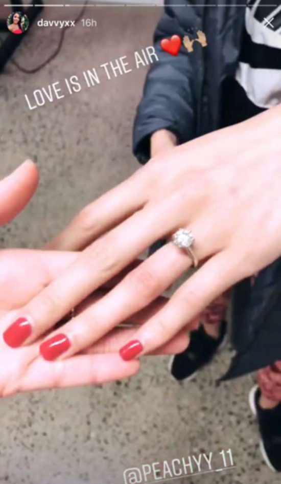 Davina Rankin has sparked engagement rumours after sharing this photo of a huge diamond ring. Source: Instagram/DavinaRankin