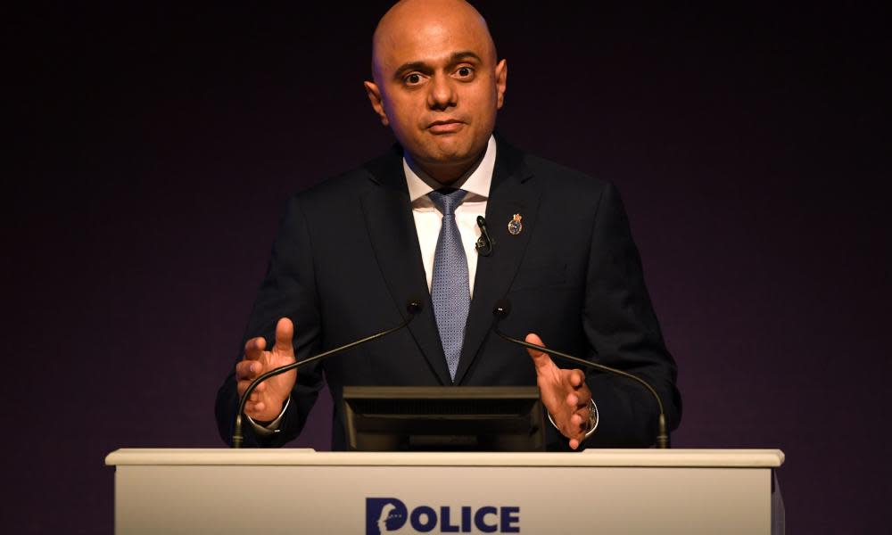 Sajid Javid speaks at the Police Federation conference