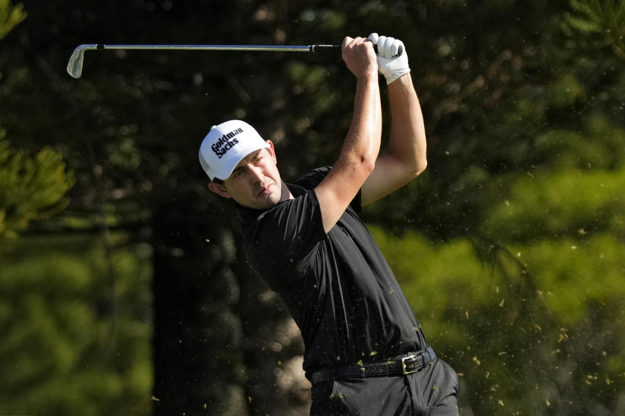 Patrick Cantlay plays his shot from the second tee during the first round of the Tournament of Champions golf event, Thursday, Jan. 5, 2023, at Kapalua Plantation Course in Kapalua, Hawaii. (AP Photo/Matt York)