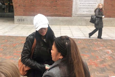 Sunrise Lee, a former Insys Therapeutics Inc regional sales director, exits the federal courthouse in Boston, Massachusetts, U.S., January 29, 2019. REUTERS/Nate Raymond