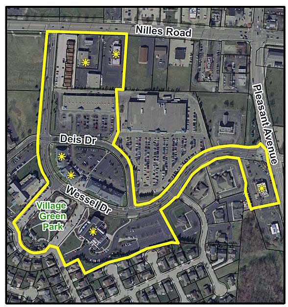 Here are the boundaries of a proposed 27-acre designated outdoor refreshment area in Fairfield's Village Green area.