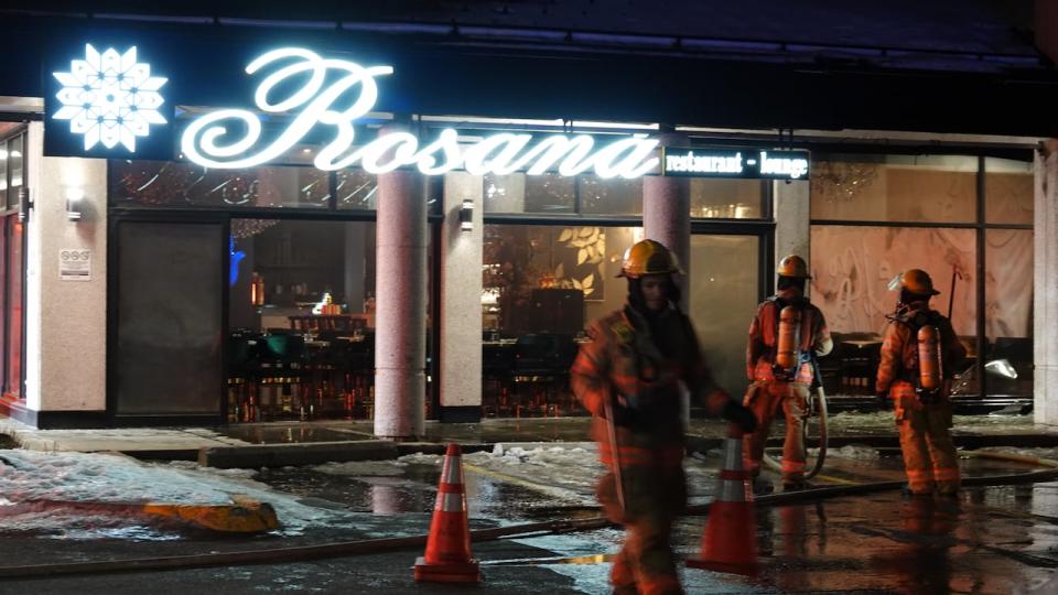 Three restaurants and a beauty salon were attacked with Molotov cocktails early Tuesday morning. The motives are unclear. (Alain Béland/Radio-Canada - image credit)