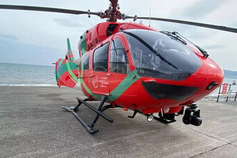 The air ambulance had landed on Llandudno Promenade