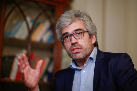 French lawyer Joseph Breham, who files a law suit against Abu Dhabi's Crown Prince Sheikh Mohammed bin Zayed al-Nahyan on behalf of the NGO "International Alliance for the Defense of Rights and Freedoms" (Alliance internationale pour la defense des droits et des libertes AIDL), speaks during an interview with Reuters in Paris, France, November 20, 2018. REUTERS/Gonzalo Fuentes