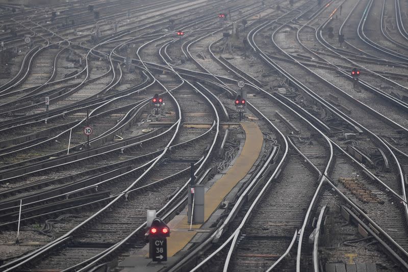 Rail tracks are seen as strikes continue on the Southern rail network, at Clapham Junction in London, Britain