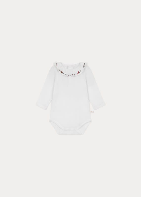 <p>Khaite x Bonpoint Bird Onesie, $170, <a href="https://rstyle.me/+Mxz01IGkclquQESdZ25JXg" rel="nofollow noopener" target="_blank" data-ylk="slk:available here;elm:context_link;itc:0;sec:content-canvas" class="link ">available here</a> (sizes 3M-18M)</p>