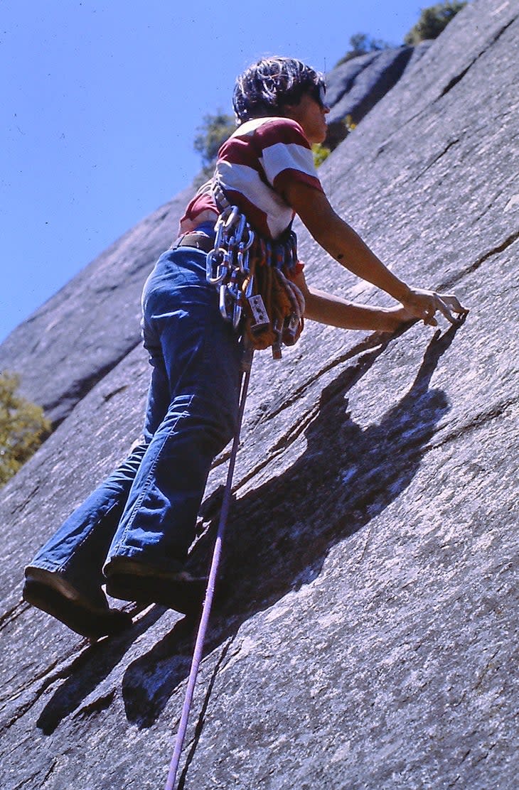 <span class="article__caption">Mark Hudon, climbing old-school style, always ground up, onsight, placing all pro and even drilling bolts on lead. The sport we practice today hardly resembles the one from 50 years ago. For better and worse.</span> (Photo: Eric Sanford Collection)