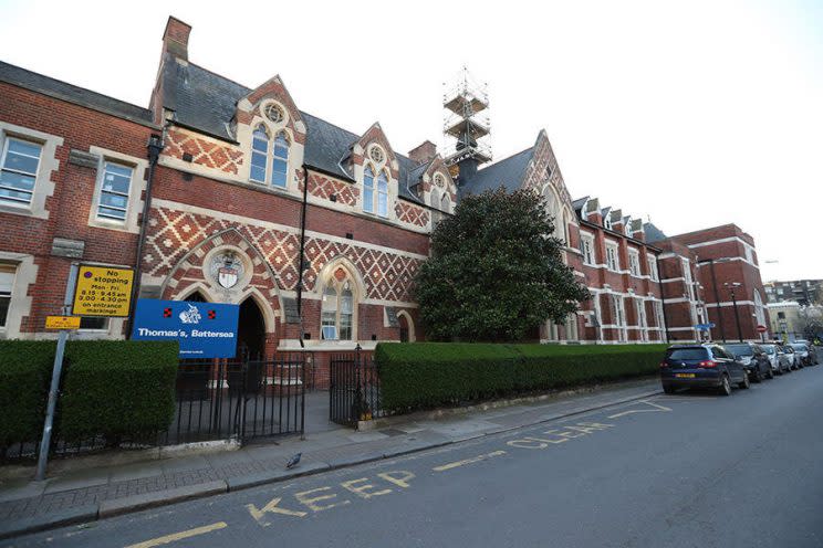 Thomas’s Battersea school in London, where Prince George will attend in September. (Photo: Getty Images)