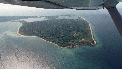 An aerial view of Aquinnah, at the western end of Martha's Vineyard.