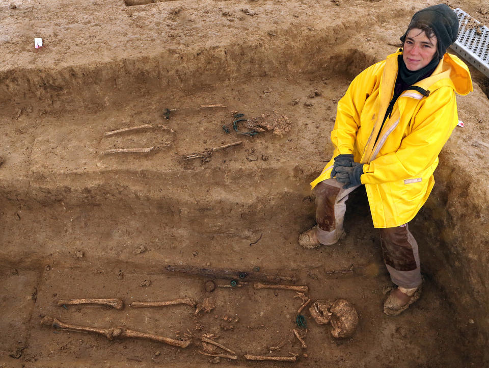 A French team discovered a 2,300-year-old graveyard near Troyes, France, containing the remains of Gallic warriors and women. (FRANCOIS NASCIMBENI/AFP/Getty Images)  <a href="http://www.huffingtonpost.com/2013/04/12/gaul-burial-site-france-gallic_n_3069978.html" target="_blank">Read more here.</a>