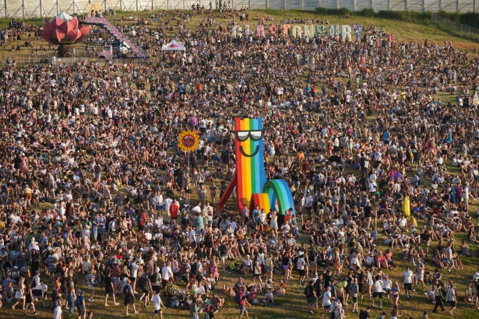 Rain is expected to fall on Glastonbury Festival every day this weekend (PA Yui Mok) (PA Wire)