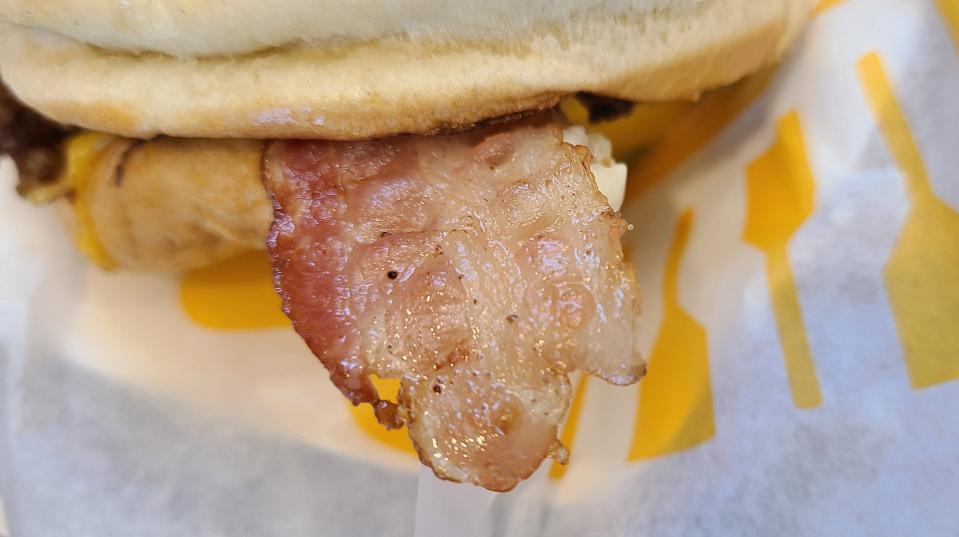 Culver's bacon was undercooked; the cheese slices very cold.