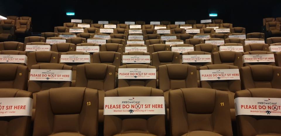 MBO Cinemas new seating arrangements in the new normal. — Picture courtesy of MBO Cinemas