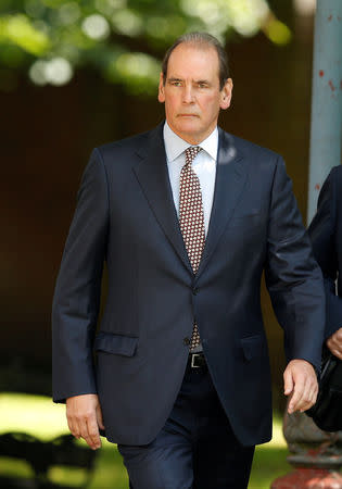 FILE PHOTO: Norman Bettison arrives at Warrington magistrates court, in Warrington, Britain August 9, 2017. REUTERS /Andrew Yates/File Photo