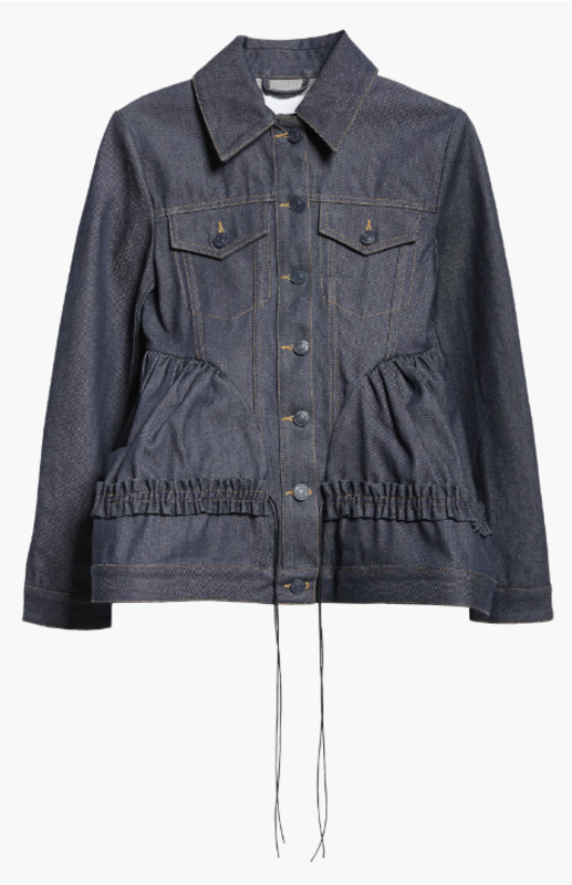 <p>Cecilie Bahnsen Ulanda Ruffle Trim Denim Jacket, $1,200, <a href="https://rstyle.me/+H57Btl_SNBvR3ku2X3rEGg" rel="nofollow noopener" target="_blank" data-ylk="slk:available here;elm:context_link;itc:0;sec:content-canvas" class="link ">available here</a> (sizes US 2-10)</p>